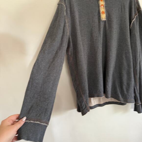 CARBON2COBALT | Men's Dark Heather Gray 3 button Henley Contrast collar | XL - Picture 5 of 9